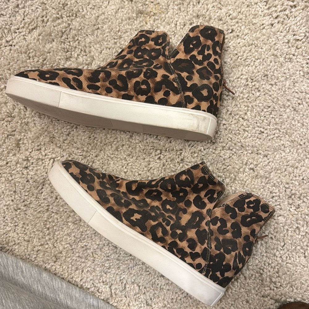 Steve Madden platform sneakers. Never work. Leopard.